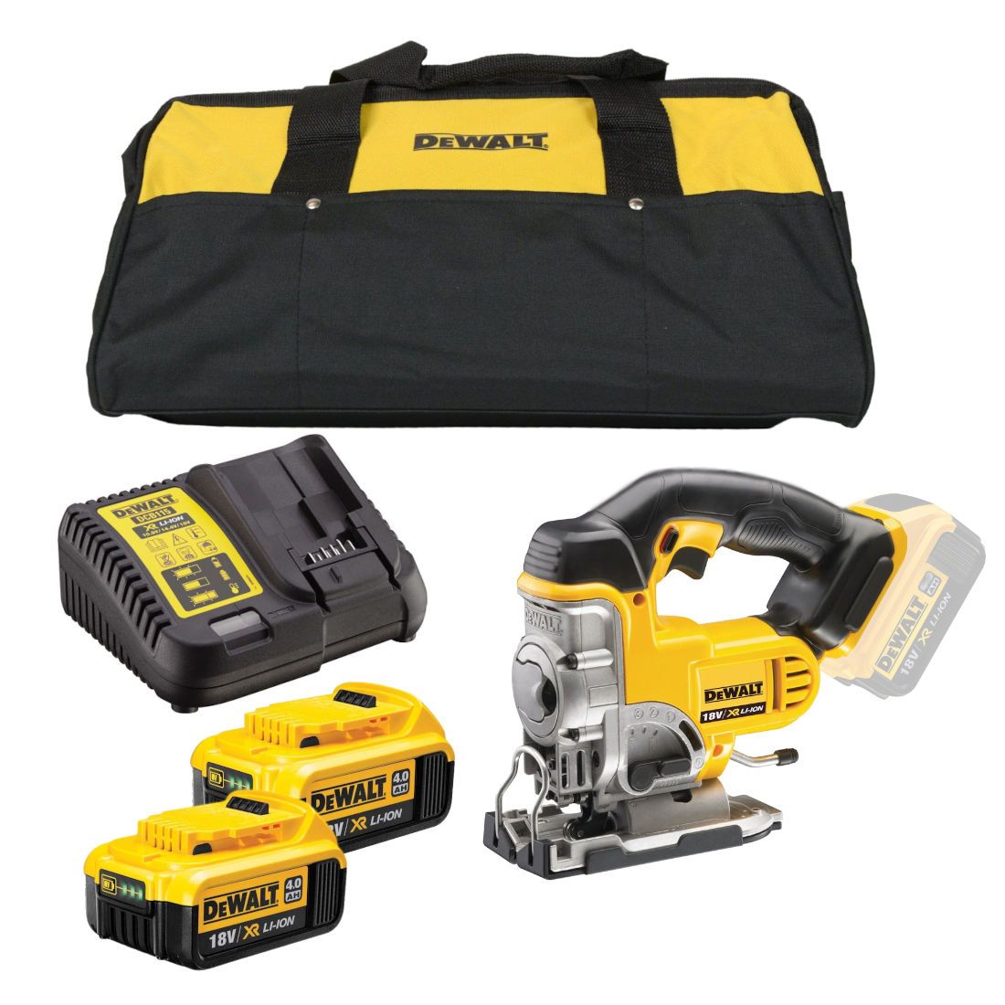 dewalt dewdcs331m2 xr jigsaw 18v 2 x 4 0ah batteries